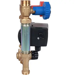 Насосный модуль с термостатическим смесительным клапаном 1&quot;н х ¾&quot;в Stout SDG-0002-002002 с насосом Grundfos UPSO 15-65 130, 5