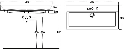 Раковина Sanovit Slim Synergy 100 белый 17100