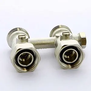 Узел нижнего подключения радиатора с байпасом прямой ¾&quot;ек x ¾&quot;ек Tiemme 3390007, 4