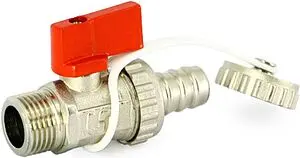 Кран шаровый сливной ⅜"н x ш Uni-fitt 126N1000 Кран шаровый сливной ⅜"н x ш Uni-fitt 126N1000, 1