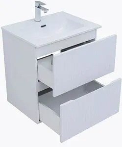 Тумба-умывальник подвесная Aquanet Джейн (Flat) 60 белый матовый 00335422+, 4