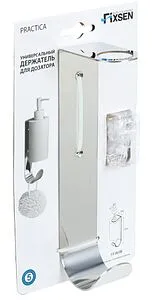 Держатель для дозатора с крючком Fixsen Practica хром FX-800B Держатель для дозатора с крючком Fixsen Practica хром FX-800B, 3