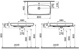 Раковина VitrA Metropole 80 белый 5663B003-0001 Раковина VitrA Metropole 80 белый 5663B003-0001, 2