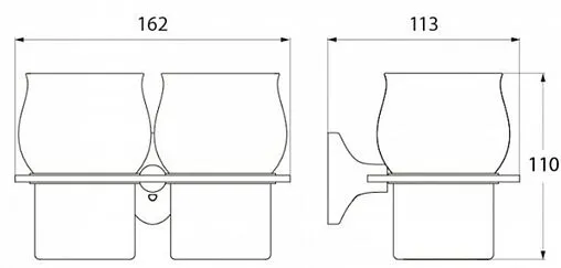 Стакан двойной IDDIS Leaf хром/белый LEASBC2i45