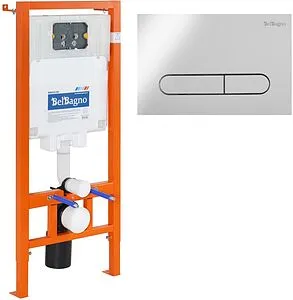 Инсталляция для подвесного унитаза Set 3 в 1 BelBagno BB002-80/BB005-PR-CHROME с кнопкой хром глянцевый Инсталляция для подвесного унитаза Set 3 в 1 BelBagno BB002-80/BB005-PR-CHROME с кнопкой хром глянцевый, 1