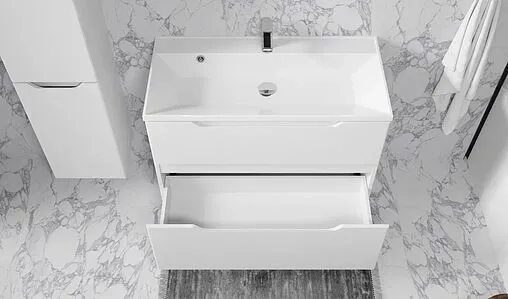 Тумба-умывальник подвесная Raval Wector 90 белый Wct.01.90/P/W/MD+4627173210195