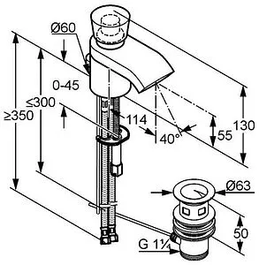Смеситель для раковины Kludi JOOP! хром 550230505 Смеситель для раковины Kludi JOOP! хром 550230505, 2