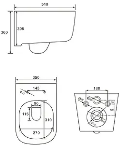 Унитаз подвесной безободковый Comforty белый 102 Унитаз подвесной безободковый Comforty белый 102, 2