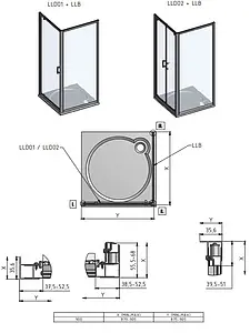 Боковая стенка 900мм прозрачное/матовое стекло Roltechnik Lega Line LLB/900 553-9000000-00-21, 2