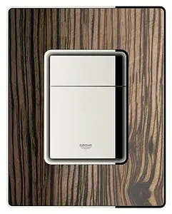 Клавиша смыва для унитаза Grohe Skate Cosmopolitan Wood 38849HR0 кнопки/хром глянцевый, рамка/макассар Клавиша смыва для унитаза Grohe Skate Cosmopolitan Wood 38849HR0 кнопки/хром глянцевый, рамка/макассар, 4