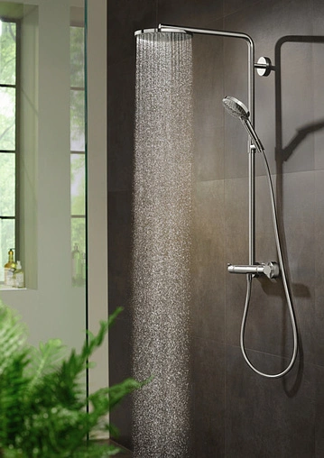 Душевая система с термостатом для душа Hansgrohe Raindance Select S 240 1jet PowderRain хром 27633000