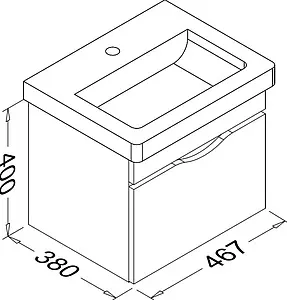 Тумба-умывальник подвесная ISVEA Neo 50 белый 21NGS301050E Тумба-умывальник подвесная ISVEA Neo 50 белый 21NGS301050E, 2