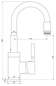 Смеситель для кухни Gross Aqua ColorFlex хром/серый 3241508G, 2
