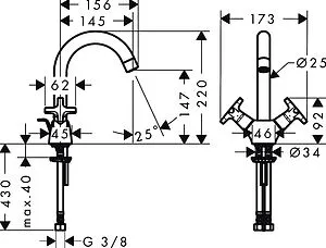 Смеситель для раковины Hansgrohe Logis Classic 150 хром 71270000 Смеситель для раковины Hansgrohe Logis Classic 150 хром 71270000, 2