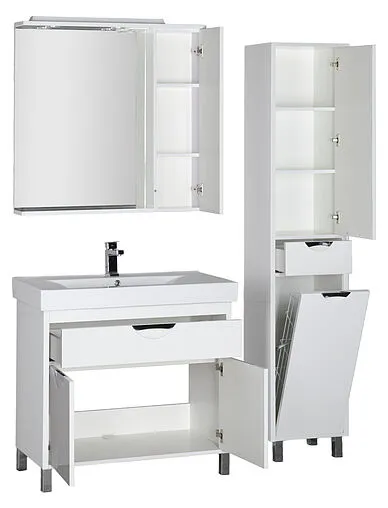 Шкаф-зеркало Aquanet Гретта 90 R белый 00179207