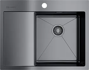 Мойка кухонная Omoikiri Akisame 65-GM-R вороненая сталь 4973098 Мойка кухонная Omoikiri Akisame 65-GM-R вороненая сталь 4973098, 1