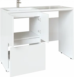 Тумба-умывальник напольный, над стиральной машиной Айсберг Норма 120 белый DA1627T+, 4