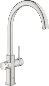 Смеситель для кухни с фильтром и встроенным нагревом воды Grohe Red II Duo суперсталь 30079DC1, 2