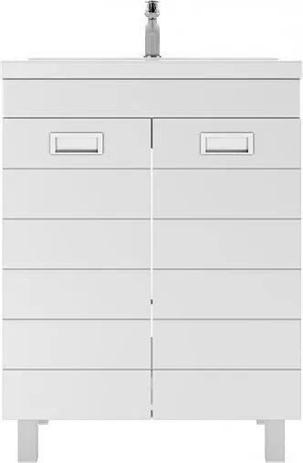 Тумба-умывальник напольная Домино Cube 65 белый DC5002T+4627173210096