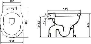 Унитаз приставной BelBagno Boheme белый BB115CBS, 2