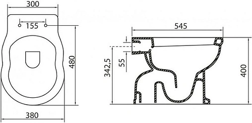 Унитаз приставной BelBagno Boheme белый BB115CBS