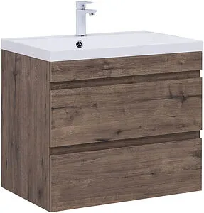 Тумба-умывальник подвесная Aquanet Нота New 75 дуб веллингтон/табак 00334192+00281221 Тумба-умывальник подвесная Aquanet Нота New 75 дуб веллингтон/табак 00334192+00281221, 1