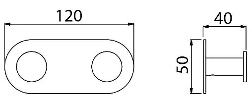 Крючок двойной Timo Saona чёрный матовый 13014/03