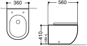 Биде напольное Aquanet Cetus 2.0 белый Cetus 2.0 B1 Биде напольное Aquanet Cetus 2.0 белый Cetus 2.0 B1, 2