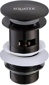 Выпуск автоматический для раковины с переливом Aquatek чёрный матовый AQ6001MB Выпуск автоматический для раковины с переливом Aquatek чёрный матовый AQ6001MB, 1