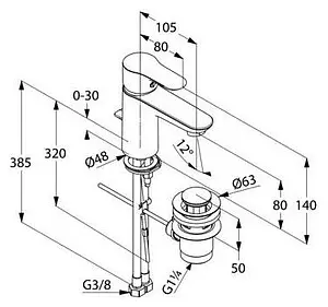 Смеситель для раковины Kludi Objekta хром 322330575 Смеситель для раковины Kludi Objekta хром 322330575, 2