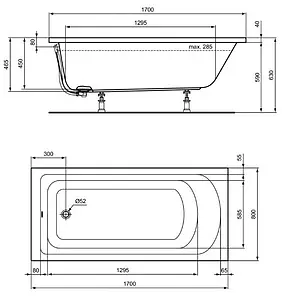 Ванна акриловая Ideal Standard Hotline 170х80 K274701, 2