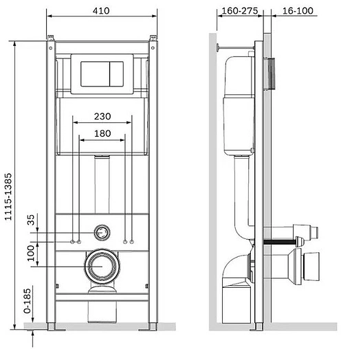 Инсталляция для подвесного унитаза Set 4 в 1 Am.Pm I01270301N с кнопкой белый глянцевый Инсталляция для подвесного унитаза Set 4 в 1 Am.Pm I01270301N с кнопкой белый глянцевый