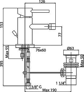 Смеситель для биде Cezares Over хром OVER-BSM1-01-Cr Смеситель для биде Cezares Over хром OVER-BSM1-01-Cr, 2