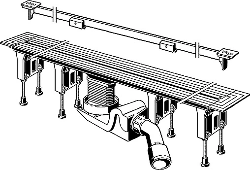 Лоток душевой Set 300-1200мм h=115мм 0.8л/сек Viega Advantix Vario 4965.21 704360