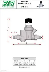 Редуктор давления мембранный ½" Far FA 2882 12 Редуктор давления мембранный ½" Far FA 2882 12, 2