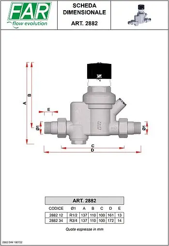 Редуктор давления мембранный ½&quot; Far FA 2882 12