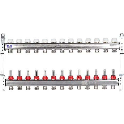 Группа коллекторная с расходомерами 13 отводов 1&quot;в/в x ¾&quot;ек Stout SMS 0917 000013