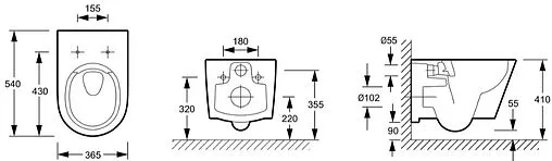 Комплект 6 в 1 Jacob Delafon Bastille EDAB103-CP с кнопкой E36496-CP хром глянцевый