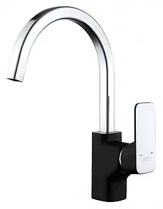 Смеситель для кухни D&K Berlin Technishe чёрный/хром DA1432415, 1