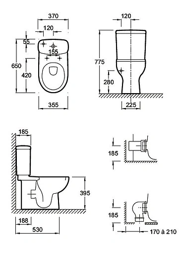 Бачок для унитаза Jacob Delafon Panache белый E1368-00