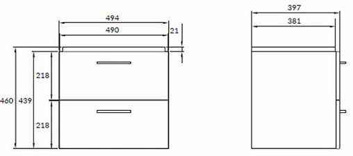 Тумба под умывальник подвесная Cersanit Lara 50 белый 64131 Тумба под умывальник подвесная Cersanit Lara 50 белый 64131