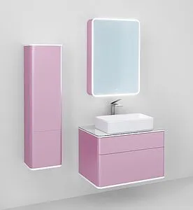 Шкаф-зеркало Jorno Pastel 60 розовый иней Pas.03.60/PI, 5