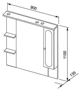 Шкаф-зеркало Aquanet Марсель 90 белый 100306 Шкаф-зеркало Aquanet Марсель 90 белый 100306, 2