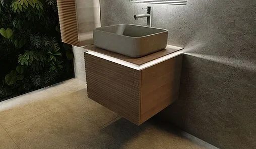 Тумба под умывальник подвесная Jorno Karat 60 бук светлый Kar.01.60/P/BuL