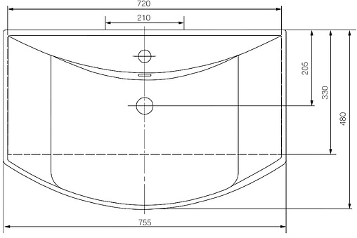 Раковина Kirovit Стиль 75 белый 4620008197470