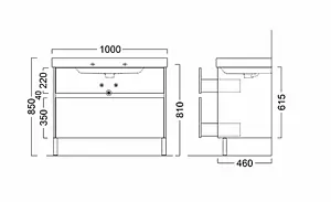 Тумба-умывальник напольная Kerama Marazzi Buongiorno 100 европейский белый BGN.100.2\WHT.UK+BG.wb.100 Тумба-умывальник напольная Kerama Marazzi Buongiorno 100 европейский белый BGN.100.2\WHT.UK+BG.wb.100, 2