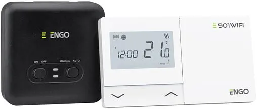 Беспроводной комнатный терморегулятор Wi-Fi ENGO белый/черный E901-WIFI