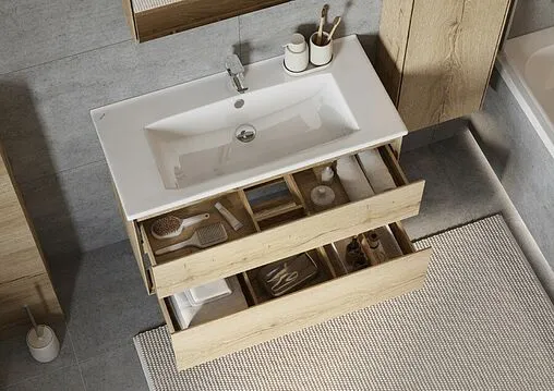 Тумба под умывальник подвесная Aquaton Либерти 100 дуб эльвезия 1A279601LYC70