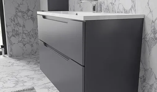 Тумба под умывальник подвесная Raval Wector 100 антрацит Wct.01.100/P/A/MD