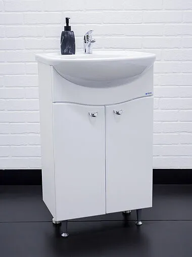 Тумба под умывальник напольный Айсберг Волна 50 белый DA1012T